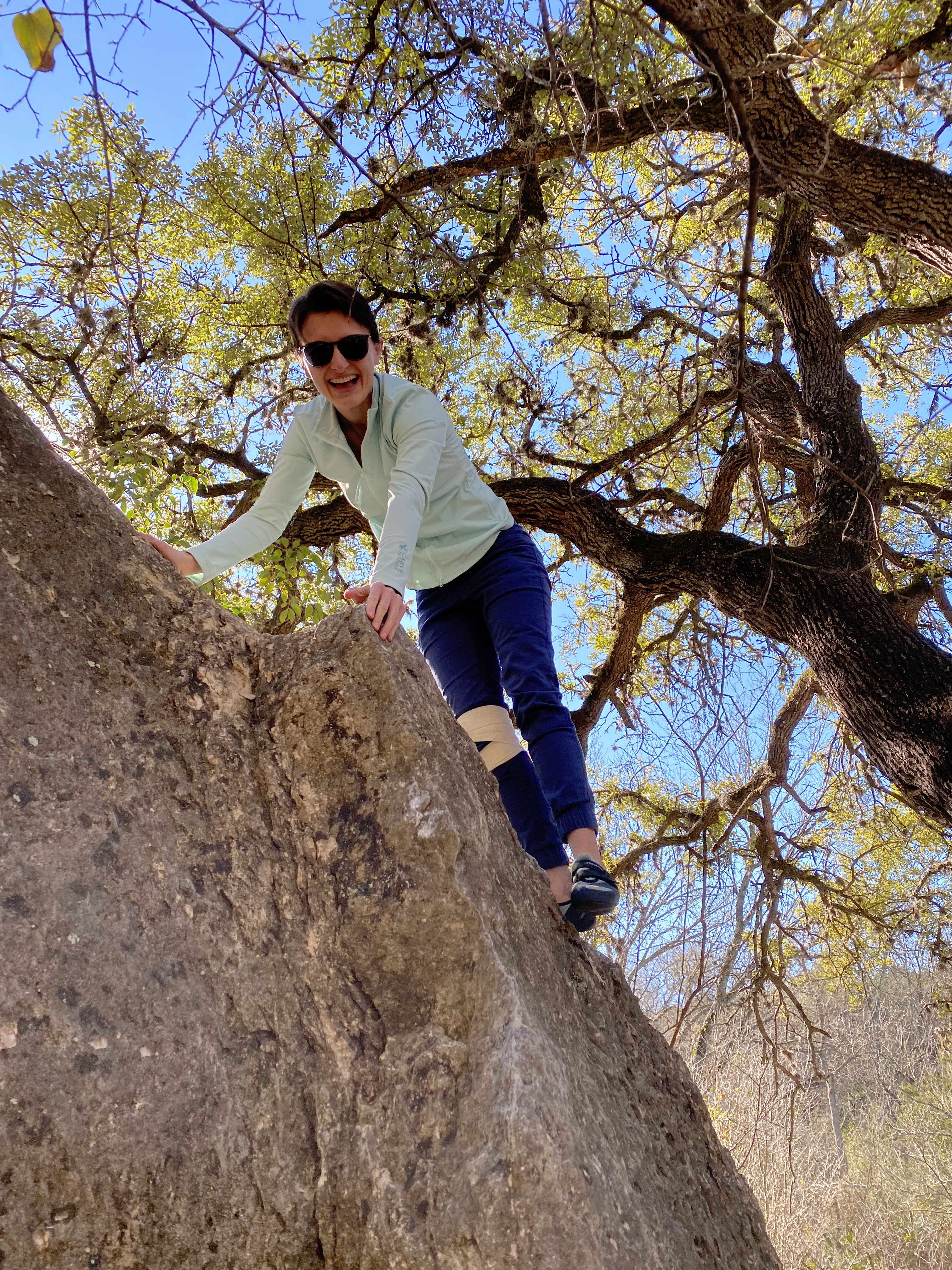 Annie bouldering outside for the first time ever!